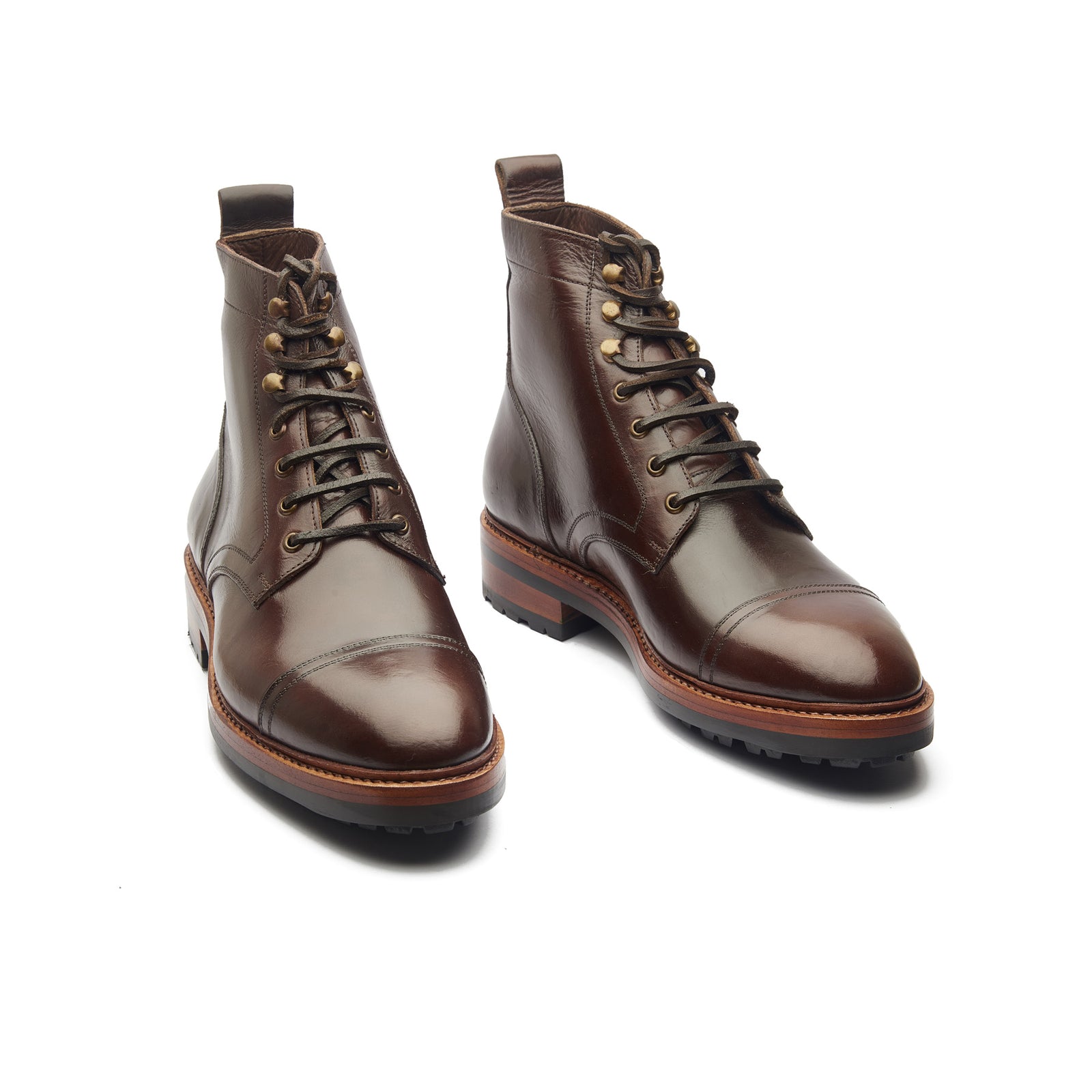 Dixon Cap Toe Derby Boot Brown Chromexcel Hand Welted Service Boo BLKBRD SHOEMAKER HAND WELTED SHOES HANDCRAFTED IN INDIA