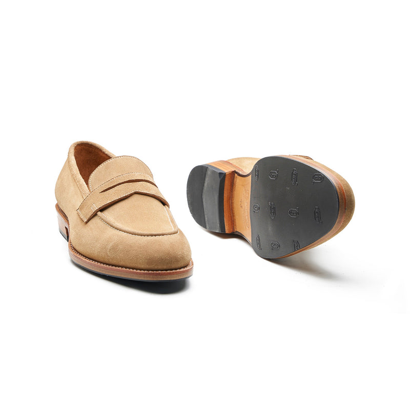 Denver, Penny Loafer - Castorino Suede Cashew | Hand Welted Classics Collection