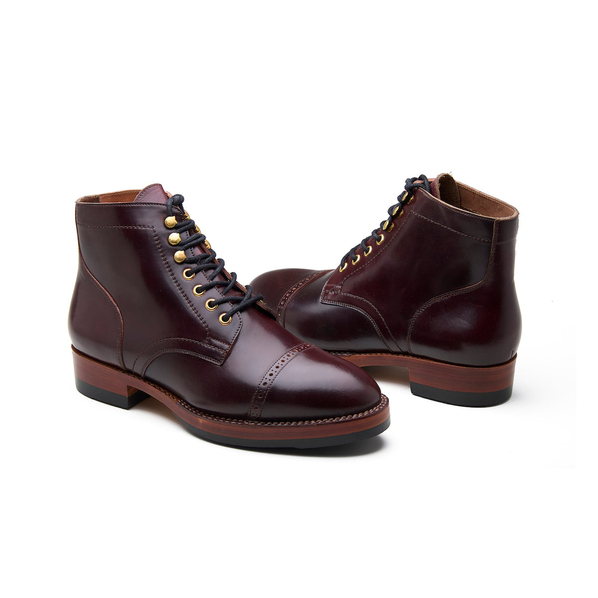 Luchador Service Boot Shell Cordovan Color 8 Cordovan Series BLKBRD SHOEMAKER HAND WELTED SHOES HANDCRAFTED IN INDIA