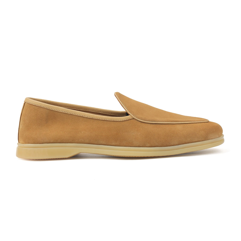 Lorenzo, Belgian Loafer - Castorino Suede Cashew | Unlined Flex Collection