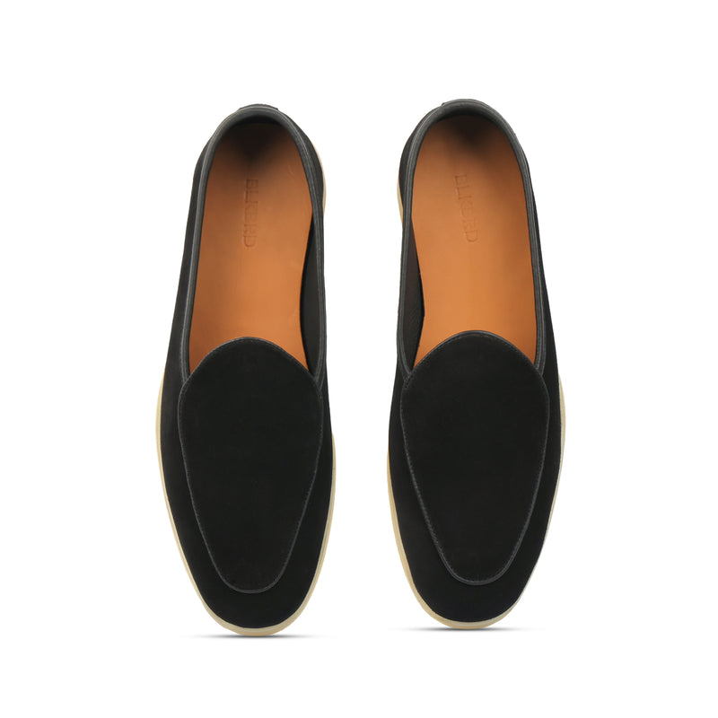 Lorenzo, Belgian Loafer - Castorino Suede Black | Unlined Flex Collection