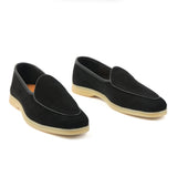 Lorenzo, Belgian Loafer - Castorino Suede Black | Unlined Flex Collection