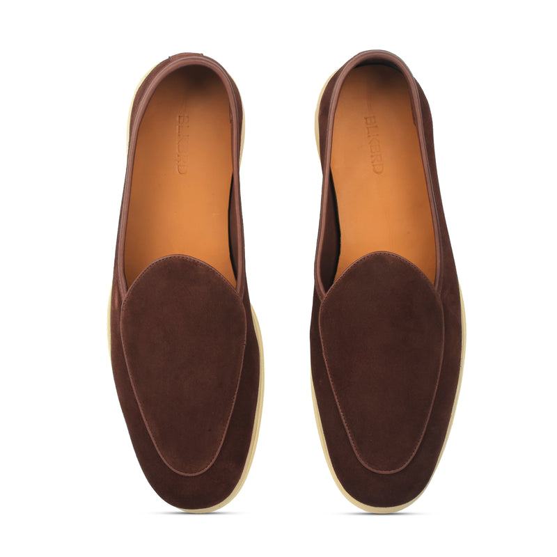 Lorenzo, Belgian Loafer - Castorino Suede Brown | Unlined Flex Collection