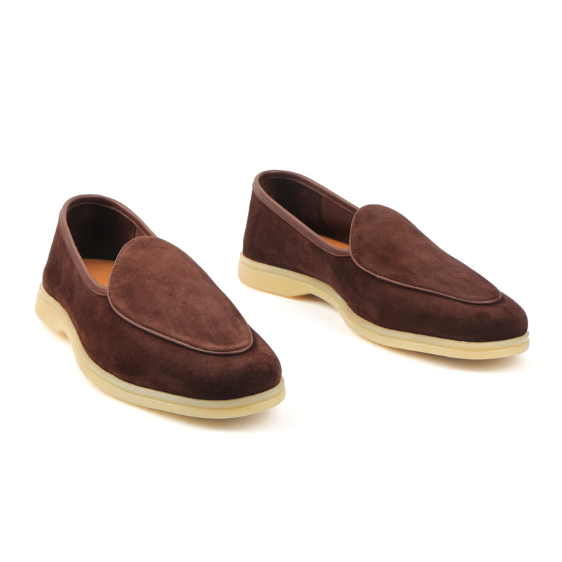 Lorenzo, Belgian Loafer - Castorino Suede Brown | Unlined Flex Collection