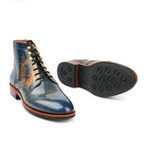 Ocean, Hand Welted Boot - Shell Cordovan Marble Blue |Cordovan Series