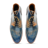 Ocean, Hand Welted Boot - Shell Cordovan Marble Blue |Cordovan Series