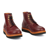 Dallas, Moctoe Boot - Burgundy Bison | Hand Welted Boots 2.0