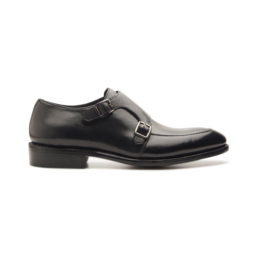 Luigi, Double Monk Strap - Black | Hand Welted | Classics Collection ...