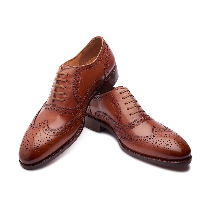 Marcell, Full Brogue Wingtip Oxford - Chestnut | The Classics - BLKBRD SHOEMAKER