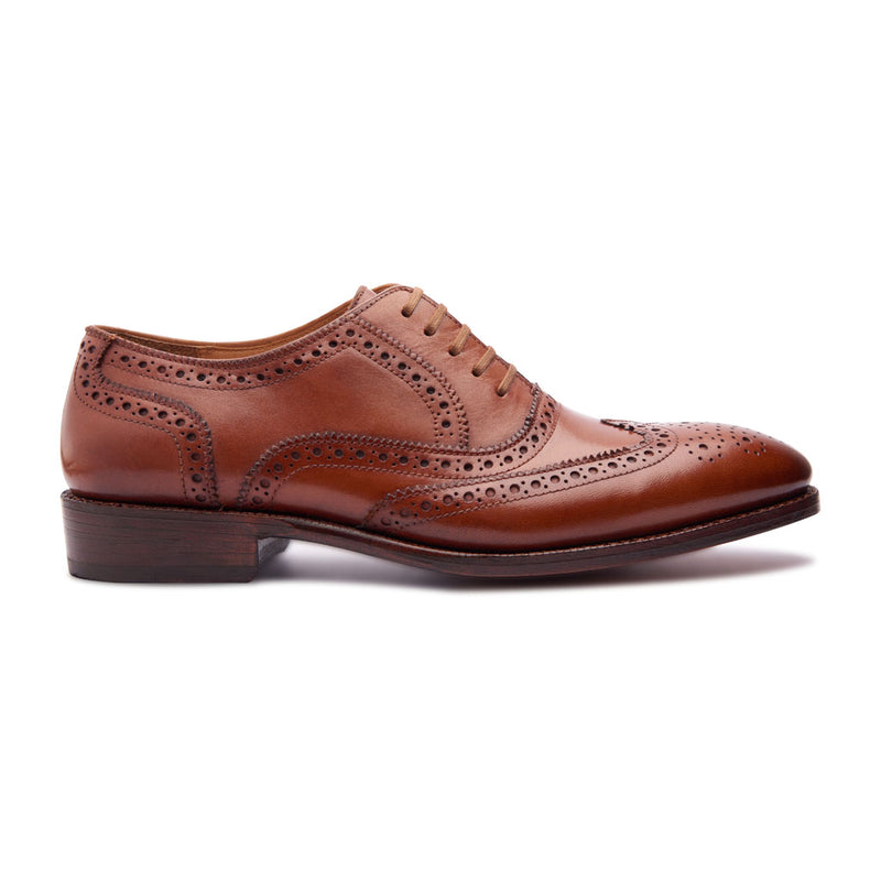 Marcell, Full Brogue Wingtip Oxford - Chestnut | The Classics - BLKBRD SHOEMAKER