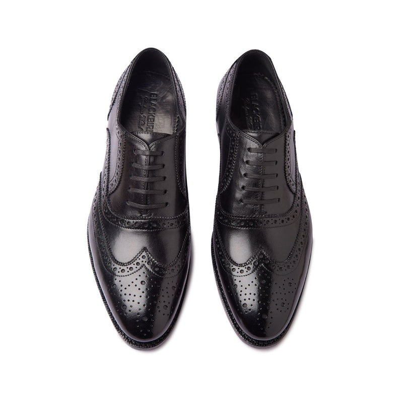 Marcell, Full Brogue Wingtip Oxford - Black | The Classics - BLKBRD SHOEMAKER