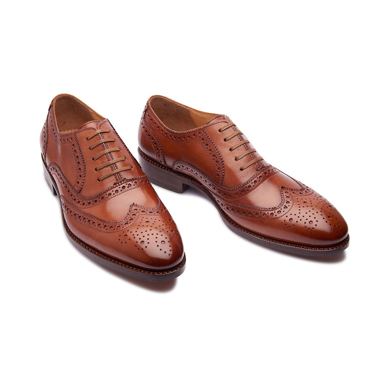 Marcell, Full Brogue Wingtip Oxford - Chestnut | The Classics - BLKBRD SHOEMAKER